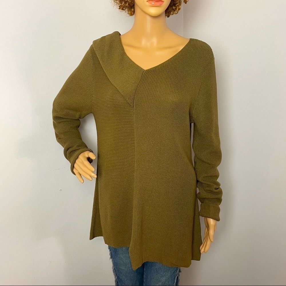Fever Asymmetrical V-Neck Sweater – Size Medium